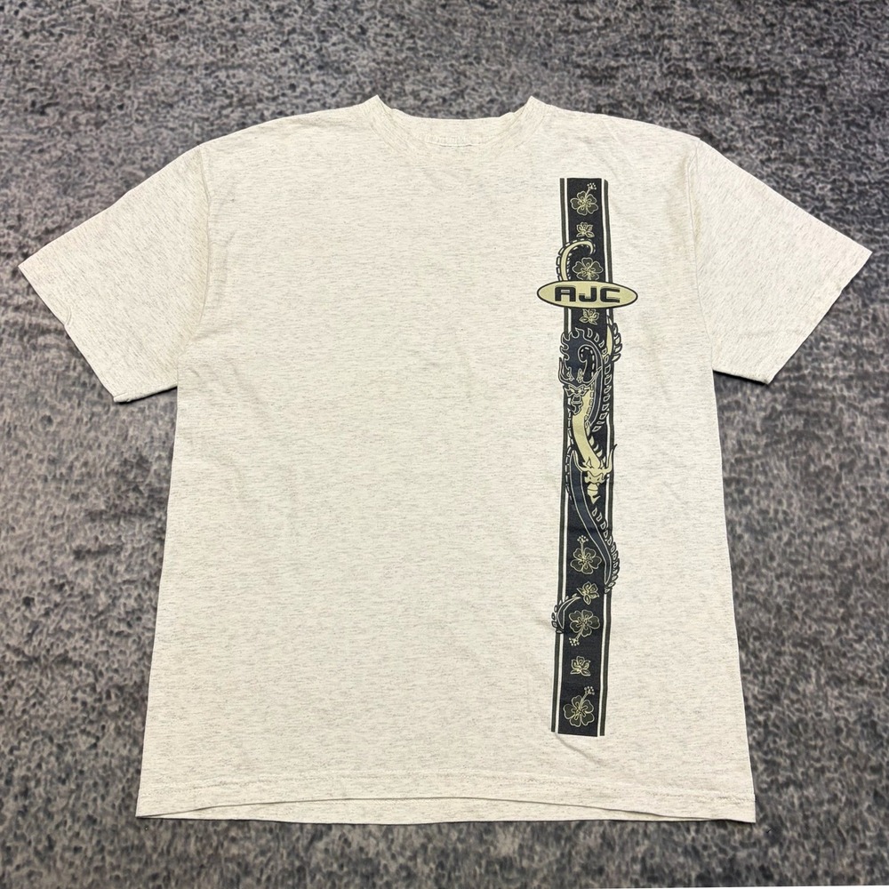 Vintage Y2K Arizona Jean Co. Dragon T Shirt Mens Medium Gray Grunge Skater
